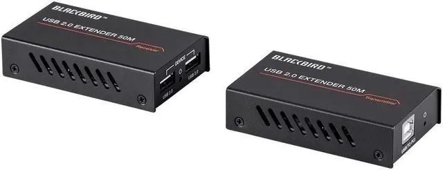 Alt view image 7 of 12 - Monoprice Blackbird USB 2.0 2-Port Extender Over Cat5e/6 - 50m /164ft, Up to 480Mbps, True Plug And Play, Connect 2 Devices to 1 Single USB Port