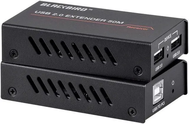 Alt view image 9 of 12 - Monoprice Blackbird USB 2.0 2-Port Extender Over Cat5e/6 - 50m /164ft, Up to 480Mbps, True Plug And Play, Connect 2 Devices to 1 Single USB Port