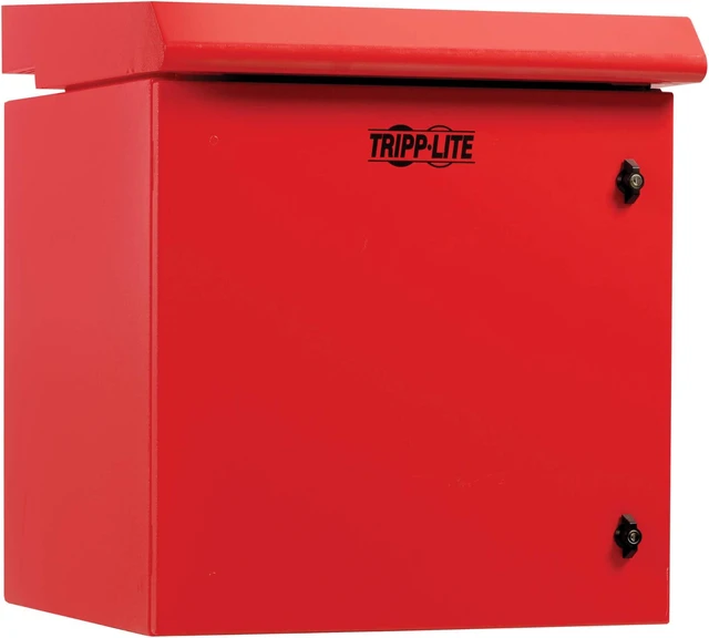 Main image of Tripp Lite 12U Locking Industrial Wallmount NEMA 3R Protection Server Rack Enclosure, 23 inches Deep, Heavy Duty Metal Construction, Built-in Internal Fans, Red, 5-Year Warranty (SRN3RR12U)
