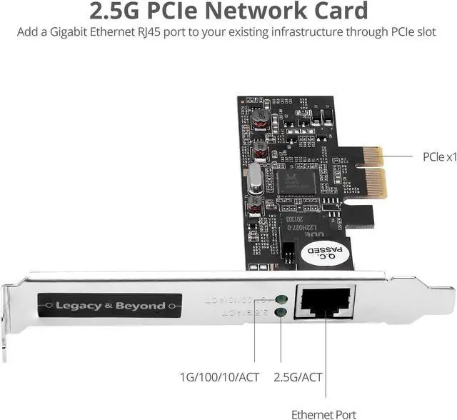 Alt view image 14 of 18 - SIIG Single 2.5G 4-Speed Multi Gigabit Ethernet PCIe Card LB-GE0611-S1