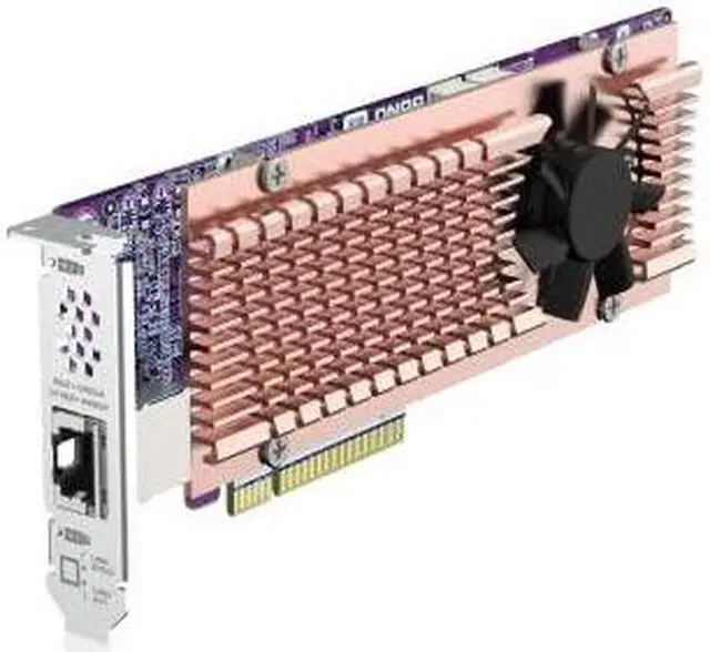 Alt view image 6 of 8 - QNAP QM2-2P410G1T 2 x M.2 PCIe Gen4 NVMe SSD & 1 x 10GbE Port Expansion Card