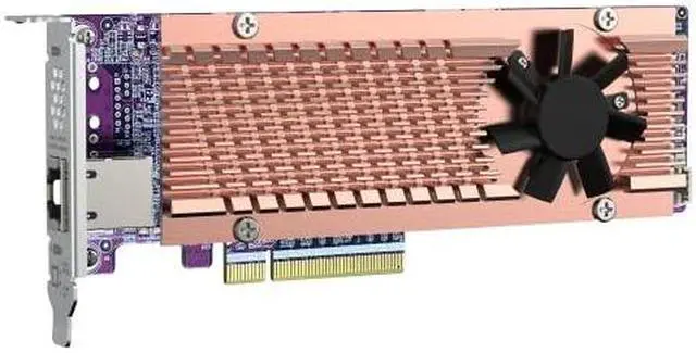 Alt view image 4 of 8 - QNAP QM2-2P410G1T 2 x M.2 PCIe Gen4 NVMe SSD & 1 x 10GbE Port Expansion Card