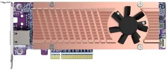 Alt view image 2 of 8 - QNAP QM2-2P410G1T 2 x M.2 PCIe Gen4 NVMe SSD & 1 x 10GbE Port Expansion Card