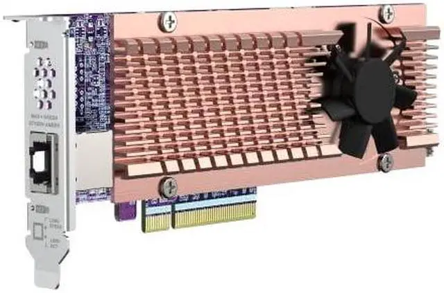 Alt view image 5 of 8 - QNAP QM2-2P410G1T 2 x M.2 PCIe Gen4 NVMe SSD & 1 x 10GbE Port Expansion Card