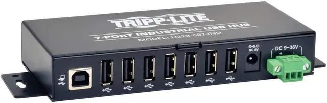 Alt view image 13 of 15 - tripp lite industrial u223-007-ind - hub - 7 x hi-speed usb - din rail mountable, wall-mountable