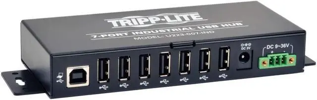 Alt view image 14 of 15 - tripp lite industrial u223-007-ind - hub - 7 x hi-speed usb - din rail mountable, wall-mountable