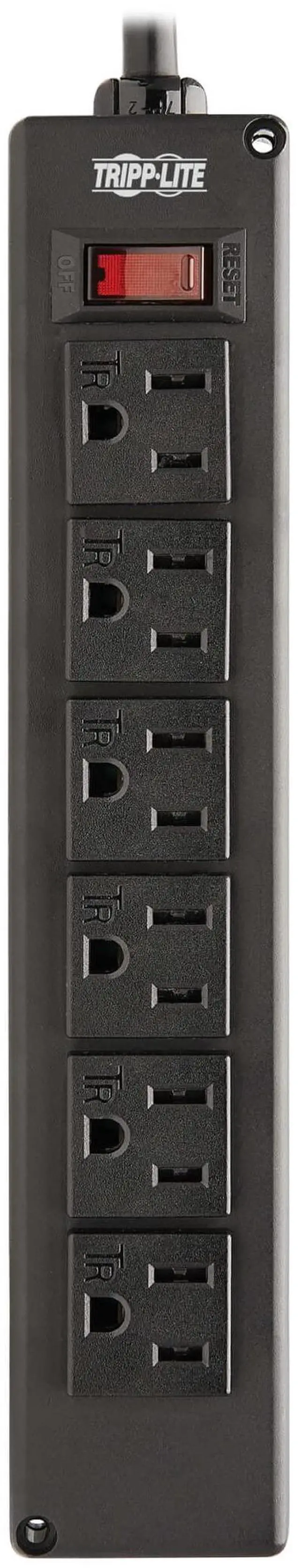 Alt view image 2 of 20 - Tripp Lite SafeIT 6-Outlet Surge Protector 10 ft. Spiral Cord Black TLP610COILAM