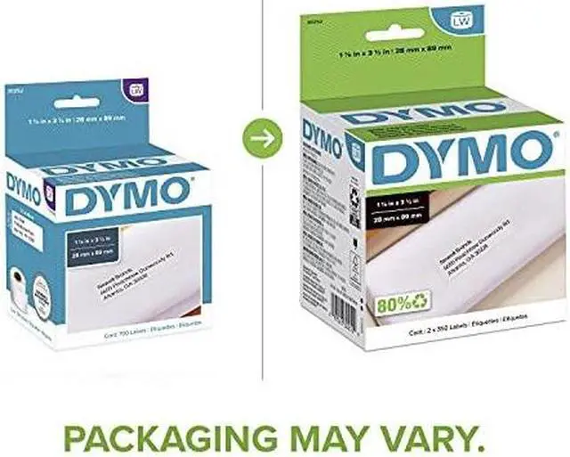 Alt view image 11 of 15 - Dymo Labels LabelWriter 3-1/2"Wx1-1/8"H 12 RL/PK White 2050768