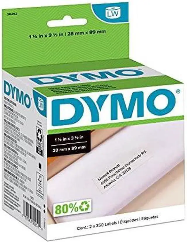 Alt view image 10 of 15 - Dymo Labels LabelWriter 3-1/2"Wx1-1/8"H 12 RL/PK White 2050768