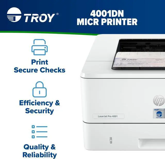 Alt view image 2 of 6 - TROY 4001DN MICR Printer, Check Printing, 250 Sheet Capacity, 1 Locking Tray, 3 Trays Maximum, Up to 42ppm