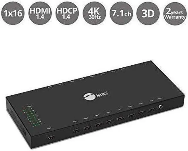 Alt view image 15 of 20 - SIIG 1x4 HDMI 2.0 4K HDR EDID Splitter CE-H26K11-S1