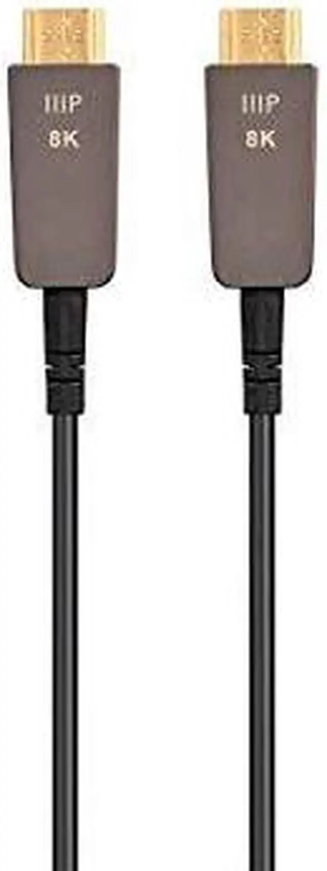 Alt view image 9 of 13 - Monoprice Ultra High Speed HDMI Cable - 100 Feet - Black, 8K@120Hz, Dynamic HDR, 48Gbps, Fiber Optic, eARC, AOC, YCbCr 4:4:4 - SlimRun AV Series