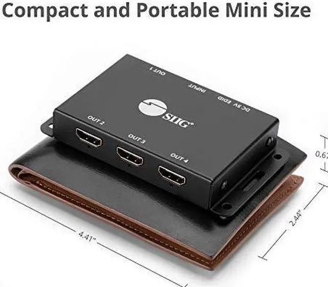 Alt view image 16 of 17 - SIIG CE-H23L11-S1 4 Port HDMI 2.0 HDR Mini Spli