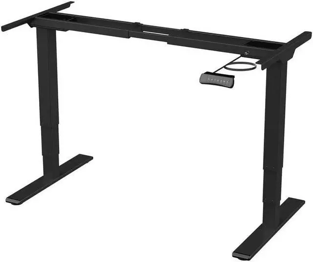 Alt view image 7 of 12 - Monoprice Dual Motor 3-Stage Sit-Stand Desk, v2, Black | Height Adjustable Desk with Dual Electric Motors, Three Stage Legs, and Programmable Controller - Workstream Collection