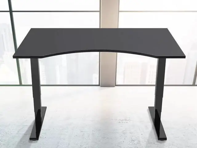 Alt view image 12 of 12 - Monoprice Dual Motor 3-Stage Sit-Stand Desk, v2, Black | Height Adjustable Desk with Dual Electric Motors, Three Stage Legs, and Programmable Controller - Workstream Collection