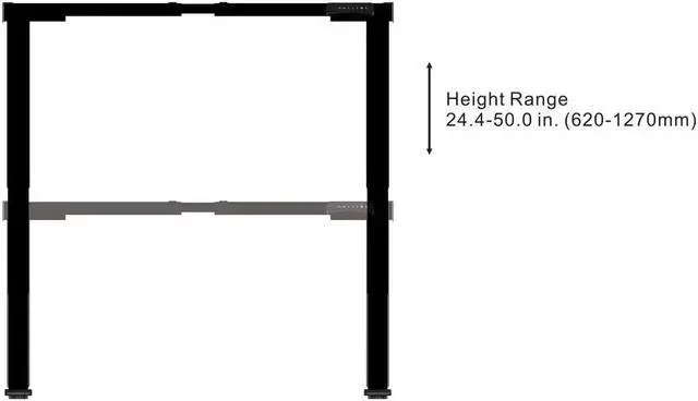 Alt view image 9 of 12 - Monoprice Dual Motor 3-Stage Sit-Stand Desk, v2, Black | Height Adjustable Desk with Dual Electric Motors, Three Stage Legs, and Programmable Controller - Workstream Collection