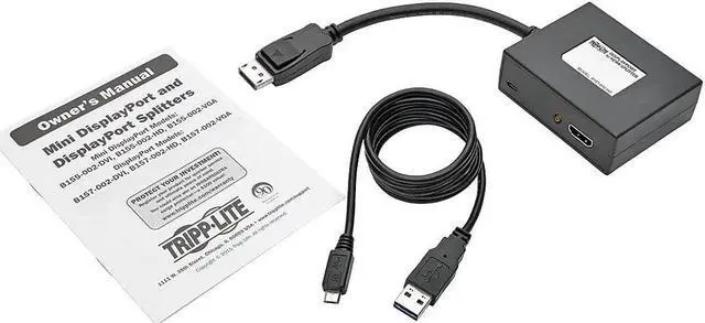 Alt view image 16 of 20 - Tripp Lite B157-002-HD 2-Port DisplayPort to HDMI Splitter