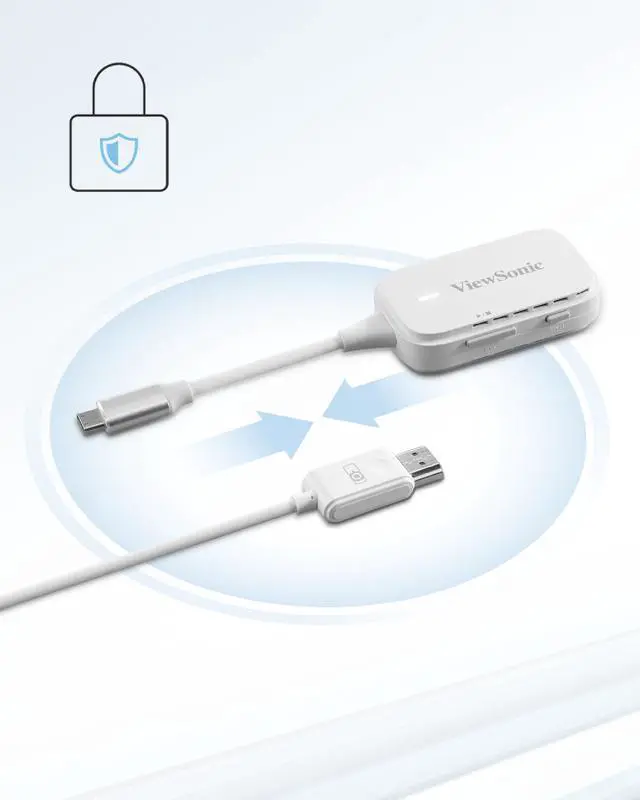 Alt view image 16 of 16 - ViewSonic PJ-WPD-700 Wireless Screen Casting Kit with 1080p Full HD Support, USB-C, and HDMI inputs for Plug-and-Play Functionality.