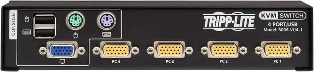 Alt view image 5 of 20 - Tripp Lite by Eaton 4-Port VGA KVM Switch for USB or PS/2 Keyboard/Mouse