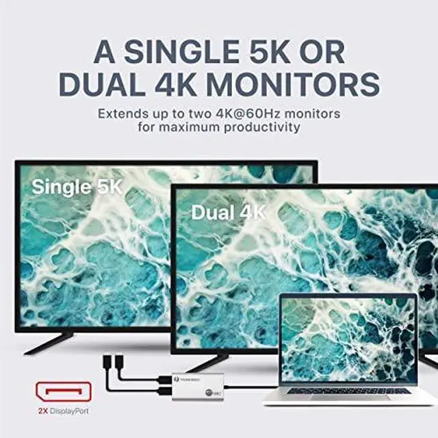 Alt view image 16 of 19 - SIIG Thunderbolt 3 to Dual DP 1.2 Adapter JUTB0611S1