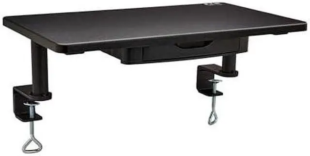 Alt view image 2 of 15 - Tripp Lite Clamp-on Universal Monitor Riser Stand with Storage Drawer, Monitor Shelf for Desk, Black, TAA Complaint, 5-Year Warranty (WWSSC Clamp-On Series)