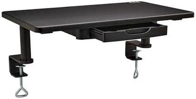 Alt view image 3 of 15 - Tripp Lite Clamp-on Universal Monitor Riser Stand with Storage Drawer, Monitor Shelf for Desk, Black, TAA Complaint, 5-Year Warranty (WWSSC Clamp-On Series)