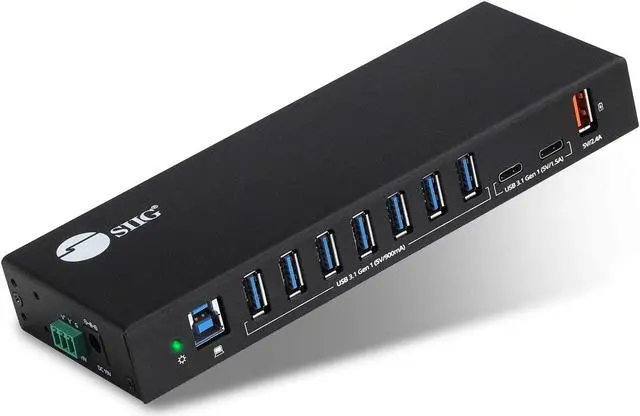 Alt view image 12 of 17 - SIIG AC IDUS0811S1 10PT Industrial USB Gen 1 Hub w Dual USBC  65W Charging