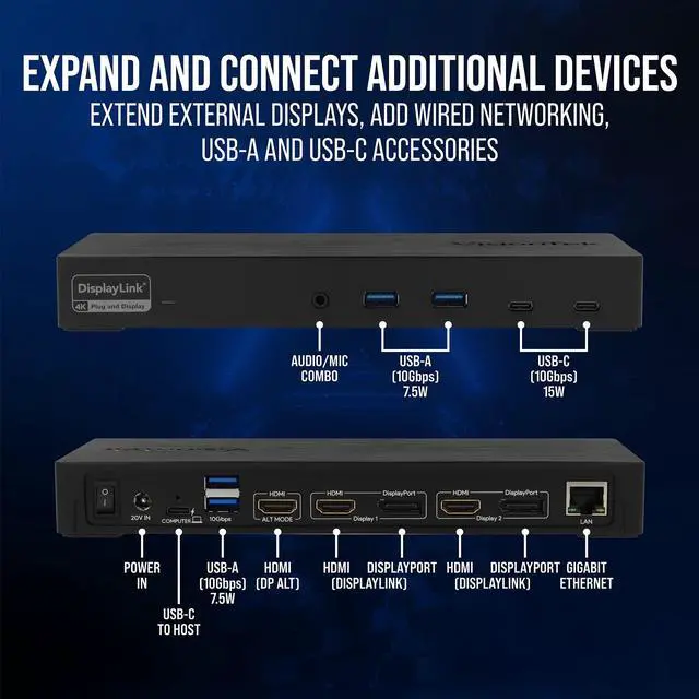 Alt view image 15 of 19 - VisionTek VT7400 Docking Station 901502