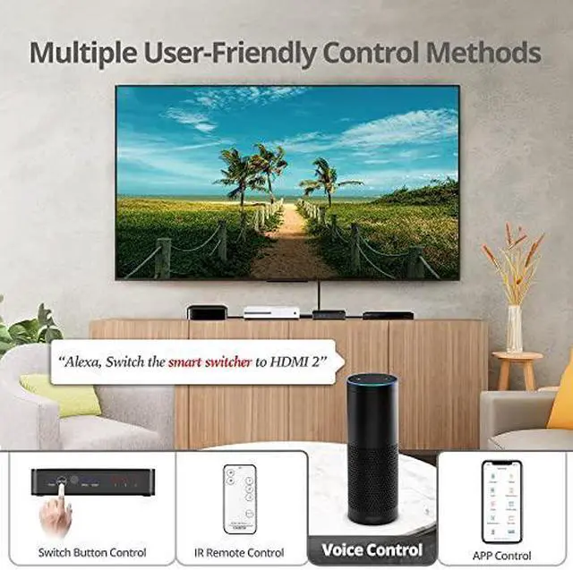 Alt view image 13 of 15 - SIIG 3x1 4K HDMI 2.0 Switch with IR & Voice APP Control CE-H27211-S1