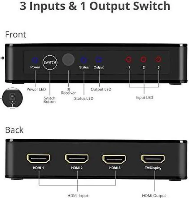 Alt view image 10 of 15 - SIIG 3x1 4K HDMI 2.0 Switch with IR & Voice APP Control CE-H27211-S1