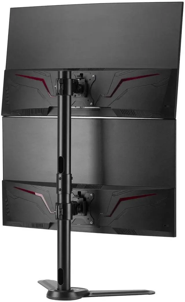 Alt view image 14 of 19 - Freestanding Adjusting Vertical Dual Monitor Steel Stand 17" to 32" - 75x75 100x100 VESA