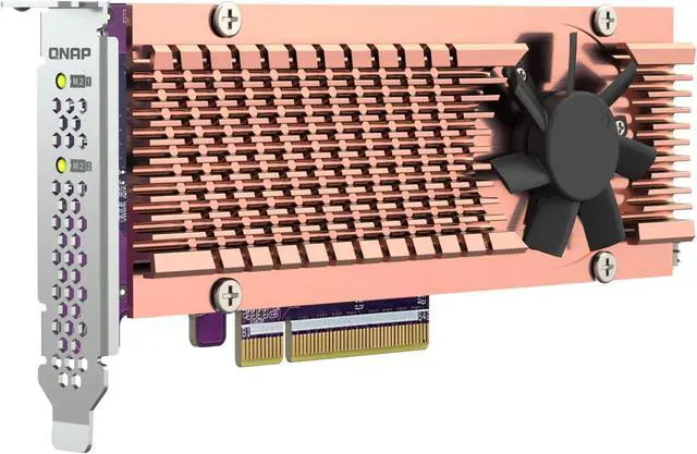 Alt view image 3 of 8 - QNAP QM2-2P-384A Dual M.2 PCIe SSD Expansion Card, Supports up to Two M.2 2280/22110 Form Factor M.2 PCIe (Gen3 x4) SSDs, PCIe Gen3 x8 Host Interface, Low-Profile Bracket pre-Loaded, 2 x SSD