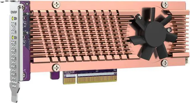 Alt view image 2 of 8 - QNAP QM2-2P-384A Dual M.2 PCIe SSD Expansion Card, Supports up to Two M.2 2280/22110 Form Factor M.2 PCIe (Gen3 x4) SSDs, PCIe Gen3 x8 Host Interface, Low-Profile Bracket pre-Loaded, 2 x SSD