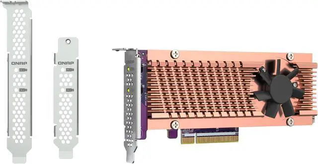 Alt view image 7 of 8 - QNAP QM2-2P-384A Dual M.2 PCIe SSD Expansion Card, Supports up to Two M.2 2280/22110 Form Factor M.2 PCIe (Gen3 x4) SSDs, PCIe Gen3 x8 Host Interface, Low-Profile Bracket pre-Loaded, 2 x SSD