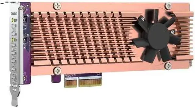 Alt view image 3 of 9 - QNAP QM2-2P-344A Dual M.2 PCIe SSD Expansion Card, Supports up to Two M.2 2280/22110 Form Factor M.2 PCIe (Gen3 x4) SSDs, PCIe Gen3 x4 Host Interface, Low-Profile Bracket pre-Loaded, 2 x SSD