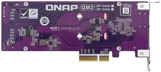 Alt view image 2 of 9 - QNAP QM2-2P-344A Dual M.2 PCIe SSD Expansion Card, Supports up to Two M.2 2280/22110 Form Factor M.2 PCIe (Gen3 x4) SSDs, PCIe Gen3 x4 Host Interface, Low-Profile Bracket pre-Loaded, 2 x SSD
