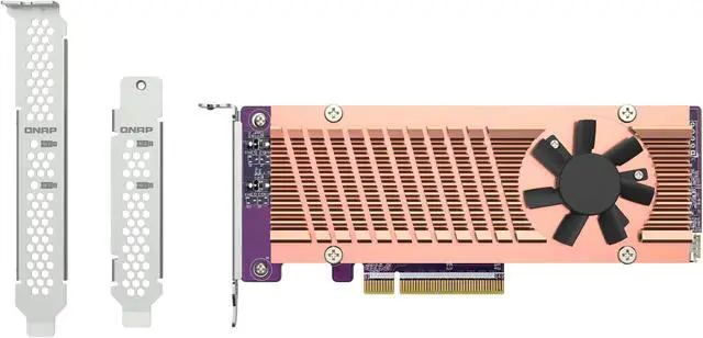 Alt view image 6 of 8 - QNAP QM2-2P-384A Dual M.2 PCIe SSD Expansion Card, Supports up to Two M.2 2280/22110 Form Factor M.2 PCIe (Gen3 x4) SSDs, PCIe Gen3 x8 Host Interface, Low-Profile Bracket pre-Loaded, 2 x SSD