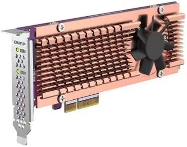 Alt view image 5 of 9 - QNAP QM2-2P-344A Dual M.2 PCIe SSD Expansion Card, Supports up to Two M.2 2280/22110 Form Factor M.2 PCIe (Gen3 x4) SSDs, PCIe Gen3 x4 Host Interface, Low-Profile Bracket pre-Loaded, 2 x SSD