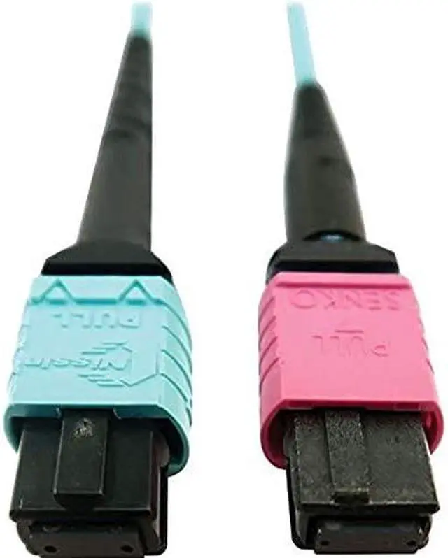 Alt view image 9 of 10 - Tripp Lite 1m 400G Multimode 50/125 OM4 Fiber Optic Cable Aqua N846D01M24DAQ