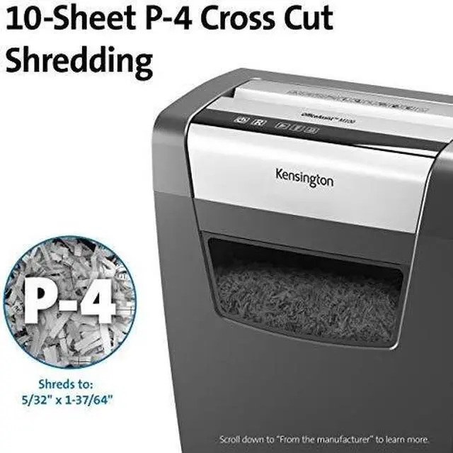 Alt view image 11 of 17 - Kensington - K52077AM - Kensington OfficeAssist Shredder M150-HS Anti-Jam Micro Cut - Continuous Shredder - Micro Cut -