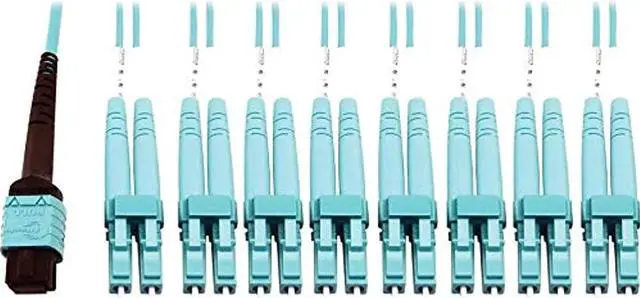 Alt view image 10 of 10 - Tripp Lite 3m 400G Multimode 50/125 OM4 Fiber Optic Cable Aqua N846D03M24CAQ