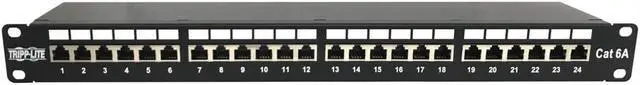 Alt view image 12 of 13 - Tripp Lite 24-Port Cat6a Shielded Patch Panel - 10 Gbps, STP, 110 Punch Down, RJ45, 1U, TAA