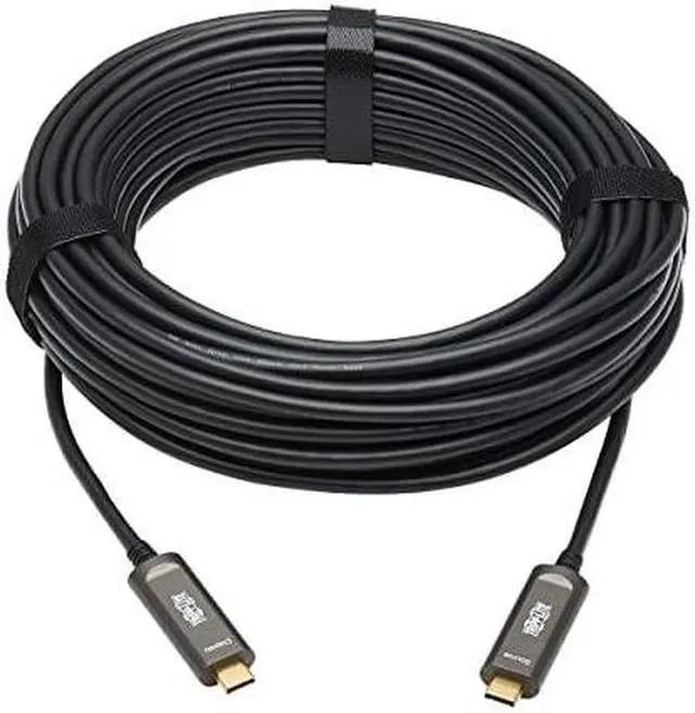 Alt view image 16 of 20 - Tripp Lite USB-C to USB-C Plenum-Rated Fiber Active Optical Cable (AOC) - 4K 60 Hz, HDR, 4:4:4, M/M, Black, 10 m - 32.81 ft USB-C Data Transfer Cable for MacBook, Notebook, HDTV, Monitor, TV, Projecto