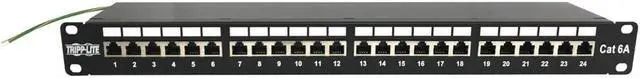 Alt view image 13 of 13 - Tripp Lite 24-Port Cat6a Shielded Patch Panel - 10 Gbps, STP, 110 Punch Down, RJ45, 1U, TAA