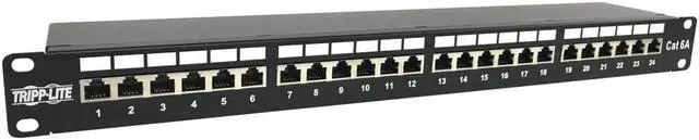 Alt view image 9 of 13 - Tripp Lite 24-Port Cat6a Shielded Patch Panel - 10 Gbps, STP, 110 Punch Down, RJ45, 1U, TAA
