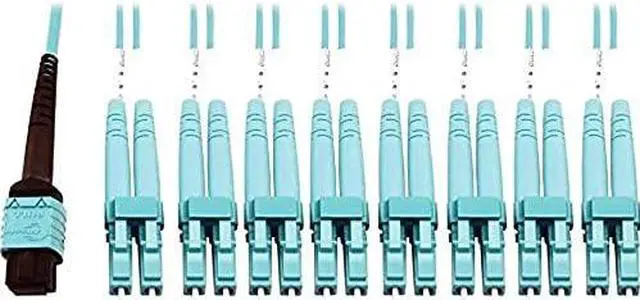 Alt view image 9 of 10 - Tripp Lite 3m 400G Multimode 50/125 OM4 Fiber Optic Cable, Aqua N846D05M24CAQ