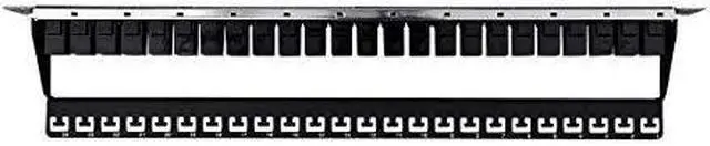 Alt view image 15 of 15 - Monoprice Cat6 1U Patch Panel - 19in, With Loaded Removable Keystone Jacks, 24 Ports Gigabit Ethernet, Dual Type IDC keystones