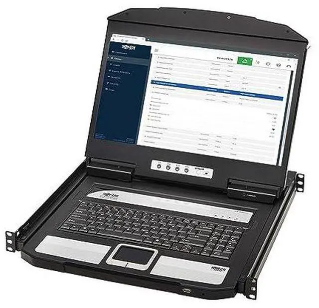 Alt view image 4 of 15 - Tripp Lite 1U Rack-Mount Short-Depth HDMI KVM Console with 18.5" LCD B021SWHDK
