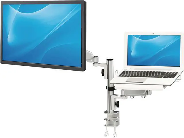 Main image of Tripp Lite Laptop and Monitor Stand Mount, Sturdy Desktop Clamp Support, 17 to 32 in. Display, VESA-Compliant, Full Motion Arms, Aluminum Construction, TAA Compliant, 5-Year Warranty, (DDR1732NBMTAA)