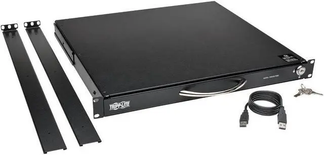 Alt view image 16 of 16 - Tripp Lite 1U Rackmount Keyboard with KVM Cable Kit for 2-Post or 4-Post Racks (SRSHELFKBD)